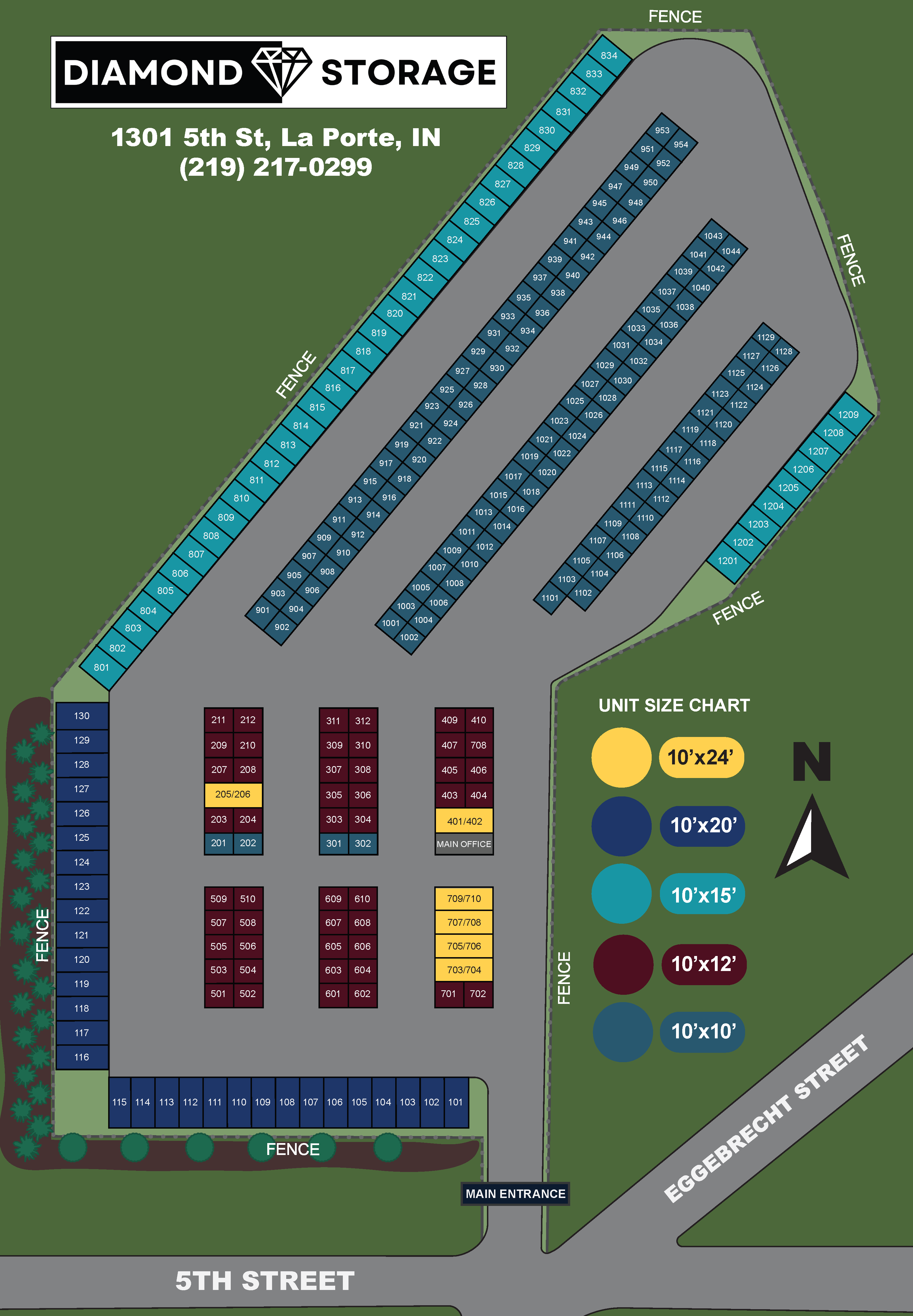 Diamond Storage Facility Map